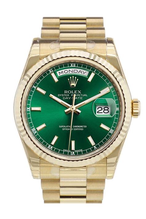 rolex president gold green dial